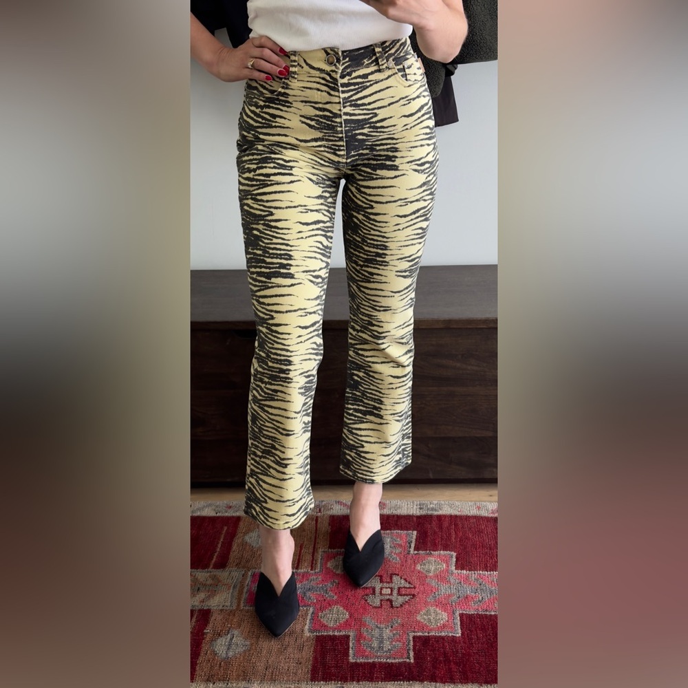 Ganni Tiger Print Jeans - Women’s Size 28 - very good condition!